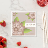 Braune und kalkgrüne Pinke Serviette (Beispiel)