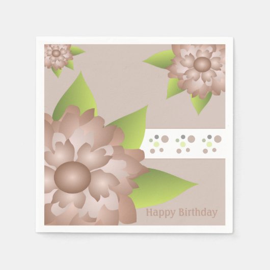 Braune und kalkgrüne Pinke Serviette (Vorderseite)