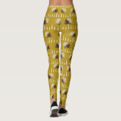 Braune und Mustard Gold Porcupine Gemustert Leggings (Rückseite)