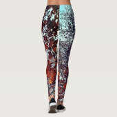 Braune und orangefarbene Blätter Leggings (Rückseite)