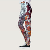 Braune und orangefarbene Blätter Leggings (Links)