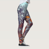 Braune und orangefarbene Blätter Leggings (Rechts)