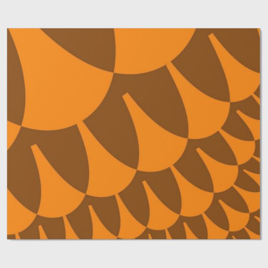 Braune und orangefarbene Schuppen Geschenkpapier (Flach)