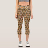 Braune und orangefarbene Spottenflächen, Capri Leggings (Vorderseite)