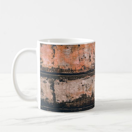 Braune und orangefarbene Tafel Kaffeetasse (Links)