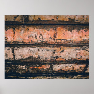 Braune und orangefarbene Tafel Poster