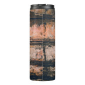 Braune und orangefarbene Tafel Thermosbecher (Rückseite)