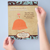 Braune und orangefarbene Vintage Kleidung Boutique Flyer (Hand)