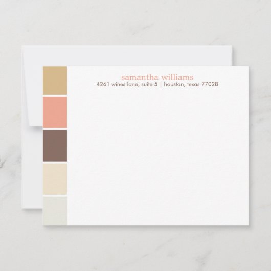 Braune und pfirsichfarbene moderne Farbblöcke (Vorderseite)