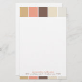 Braune und pfirsichfarbene moderne Farbblöcke Briefpapier (Vorne/Hinten)