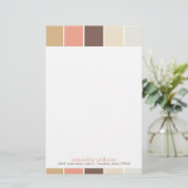 Braune und pfirsichfarbene moderne Farbblöcke Briefpapier (Stehend Vorderseite)