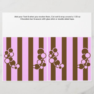 Braune und rosa Geburtstags-Custom Candy Bar-Verpa Flyer