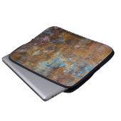 Braune und rosa Holzfläche Laptopschutzhülle (Vorne Knopf)