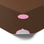 Braune und rosa Polka-Dot-Monogramm-Rahmen Poster (Ecke)
