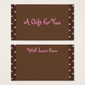 Braune und rosa Polka-Dot-Tags (Vorne & Hinten)