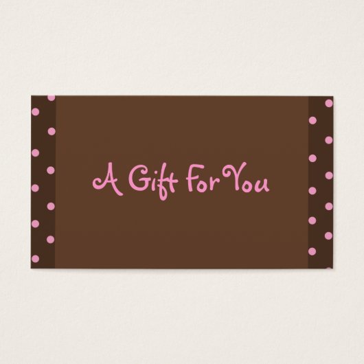Braune und rosa Polka-Dot-Tags (Vorderseite)