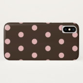 Braune und rosa Polka-Punkte Case-Mate iPhone Hülle (Rückseite (Horizontal))