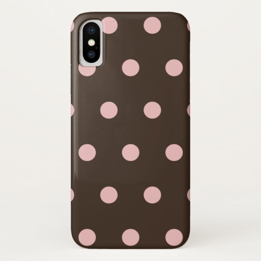 Braune und rosa Polka-Punkte Case-Mate iPhone Hülle (Rückseite)