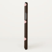 Braune und rosa Polka-Punkte Case-Mate iPhone Hülle (Hinten/Rechts)