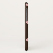 Braune und rosa Polka-Punkte Case-Mate iPhone Hülle (Hinten/Links)