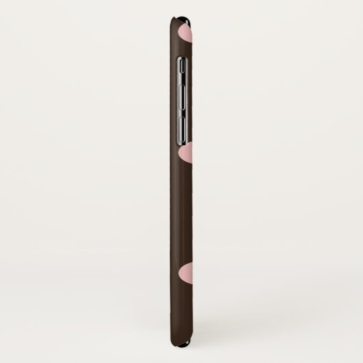 Braune und rosa Polka-Punkte Case-Mate iPhone Hülle (Hinten/Links)