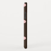 Braune und rosa Polka-Punkte Case-Mate iPhone Hülle (Hinten/Rechts)