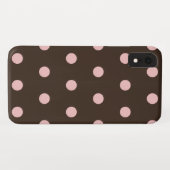Braune und rosa Polka-Punkte Case-Mate iPhone Hülle (Rückseite (Horizontal))