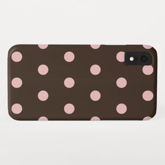 Braune und rosa Polka-Punkte Case-Mate iPhone Hülle (Rückseite (Horizontal))