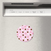 Braune und rosa Polka-Punkte Magnet (In Situ (Geschirrspüler))
