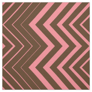 Braune und rosa Zigzag Zickzack Stoff