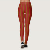 Braune und rote gestreifte Leggings (Rückseite)