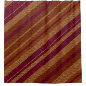 Braune und rote Streifen Duschvorhang (Vorderseite)