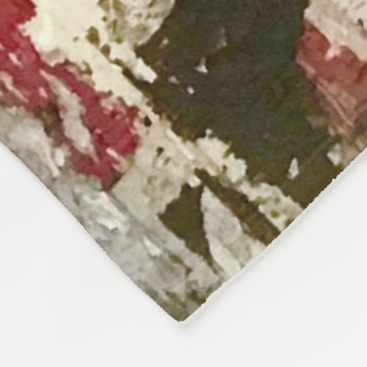 Braune und rote Tapete Fleecedecke (Ecke)