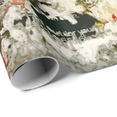 Braune und rote Tapete Geschenkpapier (Rolleneckpunkt)