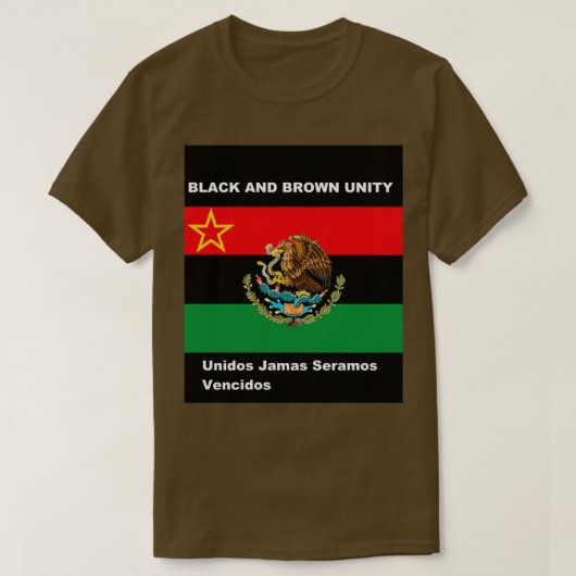 Braune und schwarze Einheit T-Shirt (Design vorne)
