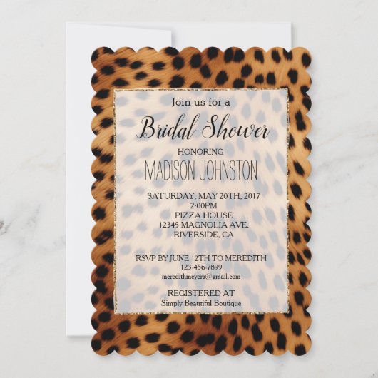 Braune und schwarze Geparden Einladung (Vorderseite)