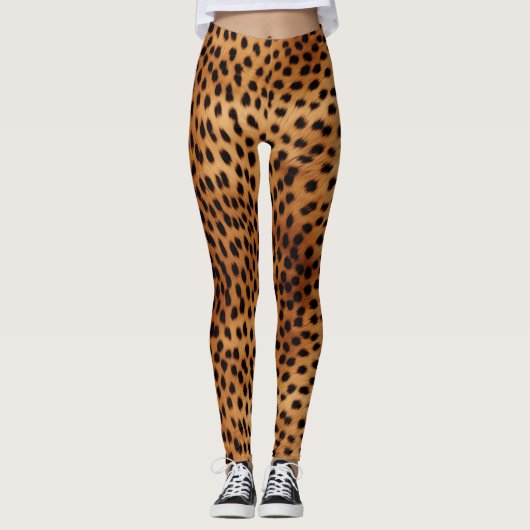 Braune und schwarze Geparden Leggings (Vorderseite)