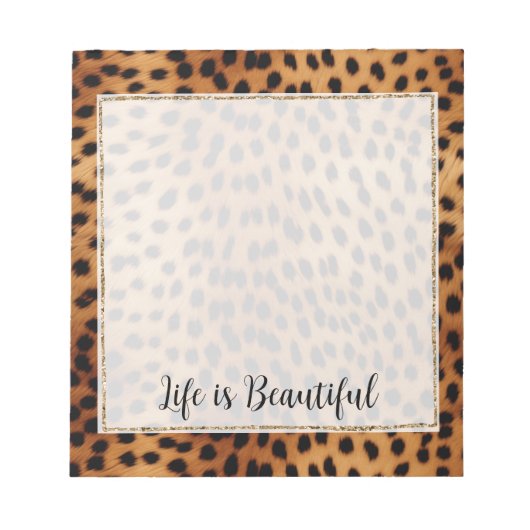 Braune und schwarze Geparden Notizblock (Vorderseite)