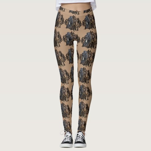 Braune und schwarze Leggings (Vorderseite)