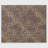 Braune und schwarze Leoparden auf Golddruck Geschenkpapier (Flach)