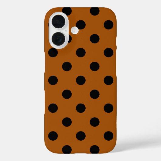 Braune und schwarze Polka-Punkte Case-Mate iPhone Hülle (Rückseite)