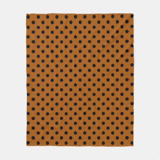 Braune und schwarze Polka-Punkte Fleecedecke (Vorderseite)