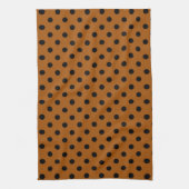 Braune und schwarze Polka-Punkte Geschirrtuch (Vertikal)