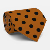 Braune und schwarze Polka-Punkte Krawatte (Gerollt)