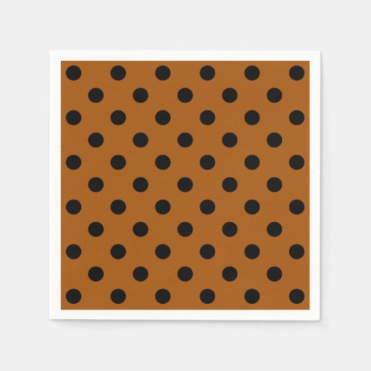 Braune und schwarze Polka-Punkte Serviette (Vorderseite)