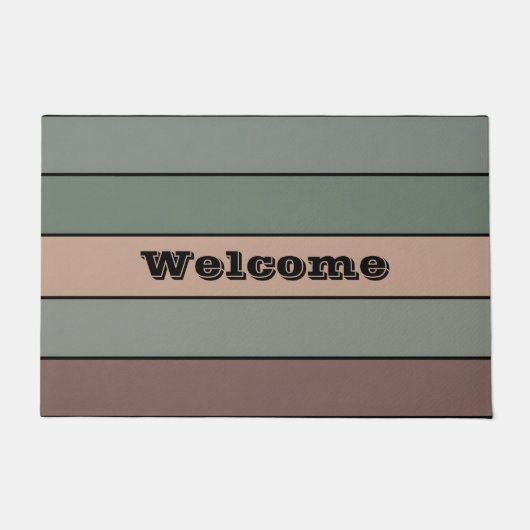 Braune und schwarze Streifen auf Aquarellpapier Fußmatte (Vorderseite)