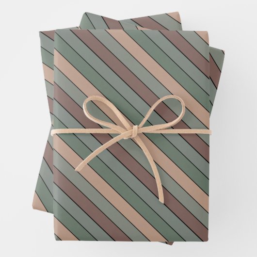 Braune und schwarze Streifen auf Aquarellpapier Geschenkpapier Set (Beispiel)