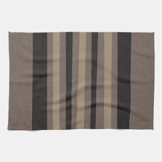 Braune und schwarze Streifen Geschirrtuch (Horizontal)
