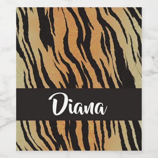 Braune und schwarze Tigerhaut Weinetikett (Einzelnes Label)