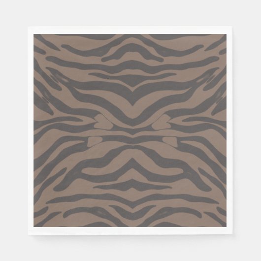 Braune und schwarze Tigerstreifen Serviette (Vorderseite)